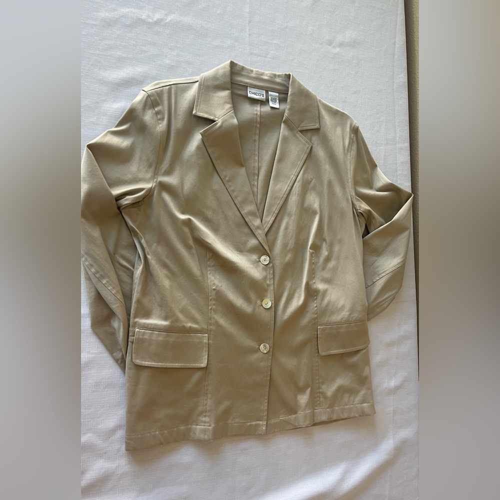 Chicos Long Sleeve Lapel Collar Blazer